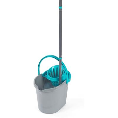 Beldray Juego de fregona y cubo 3 en 1: cabezal de fregona de triple acción, núcleo de microfibra absorbente, puntos de fricción, grandes tiras exteriores, cubo de 12 L, escurridor extraíble, boquilla Beldray Juego de fregona y cubo 3 en 1: cabezal de fregona de triple acción, núcleo de microfibra absorbente, puntos de fricción, grandes tiras exteriores, cubo de 12 L, escurridor extraíble, boquilla
