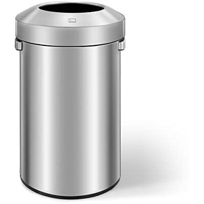 EKO Bote de Basura con Parte Superior Abierta, Acabado de Acero Inoxidable Cepillado, 90 litros EKO Bote de Basura con Parte Superior Abierta, Acabado de Acero Inoxidable Cepillado, 90 litros