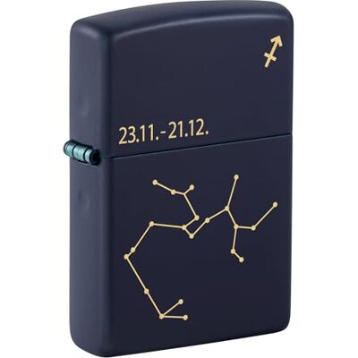 Zippo Sturmfeuerzeug Zodiac Sagittarius, Navy Matte, Laser Engrave Nachfüllbar Wiederverwendbar Windfestes Design Geschenkbox Made in USA Zippo Sturmfeuerzeug Zodiac Sagittarius, Navy Matte, Laser Engrave Nachfüllbar Wiederverwendbar Windfestes Design Geschenkbox Made in USA