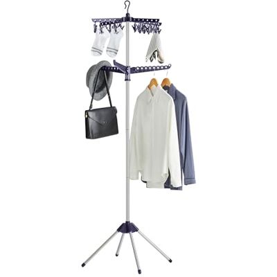 SONGMICS Estante de Secado de Ropa de 2 Niveles, Estante Plegable de 72 Pulgadas con 3 Brazos giratorios para Perchas, 24 Clips, Acero Inoxidable, para 27 Piezas de Ropa, Azul y Plateado SONGMICS Estante de Secado de Ropa de 2 Niveles, Estante Plegable de 72 Pulgadas con 3 Brazos giratorios para Perchas, 24 Clips, Acero Inoxidable, para 27 Piezas de Ropa, Azul y Plateado