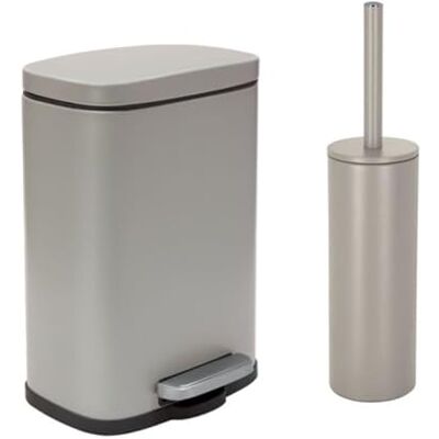 Spirella - Cubo de basura con pedal 5L y escobilla - Diseño moderno Spirella - Cubo de basura con pedal 5L y escobilla - Diseño moderno