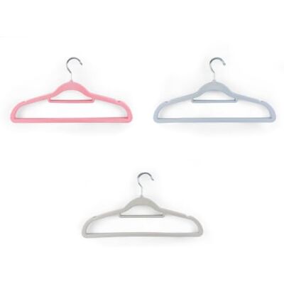Beldray Pack 20 Perchas Terciopelo Antideslizantes Ahorro de Espacio Barra pantalones, barra bufandas/corbatas, muescas en hombros con ganchos, rosa azul gris, 52 % plástico reciclado Beldray Pack 20 Perchas Terciopelo Antideslizantes Ahorro de Espacio Barra pantalones, barra bufandas/corbatas, muescas en hombros con ganchos, rosa azul gris, 52 % plástico reciclado