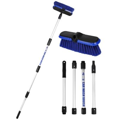 TEYOUAI Cepillo de Lavado PBT con Mango Largo Extensible de 62"/156cm Cabezal Grande de 10"/25.4cm con Cerdas Suaves para Lavado de Camionetas SUV Ventanas Neumáticos Botes Pisos Fachadas y Limpieza de Nieve TEYOUAI Cepillo de Lavado PBT con Mango Largo Extensible de 62"/156cm Cabezal Grande de 10"/25.4cm con Cerdas Suaves para Lavado de Camionetas SUV Ventanas Neumáticos Botes Pisos Fachadas y Limpieza de Nieve