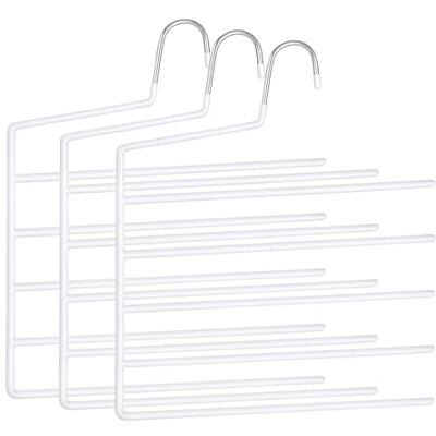 Relaxdays Perchas múltiples para Pantalones, 3 en 1, 5 Varillas, Antideslizantes, ahorran Espacio, 35 x 32 cm, Blancas Relaxdays Perchas múltiples para Pantalones, 3 en 1, 5 Varillas, Antideslizantes, ahorran Espacio, 35 x 32 cm, Blancas