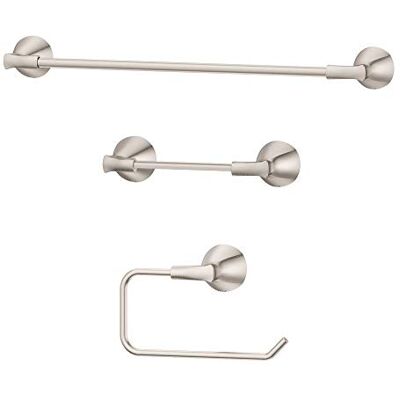 PFISTER Willa Juego de Accesorios de baño, Soporte para Papel higiénico y Anillo para Toallas, níquel Cepillado PFISTER Willa Juego de Accesorios de baño, Soporte para Papel higiénico y Anillo para Toallas, níquel Cepillado