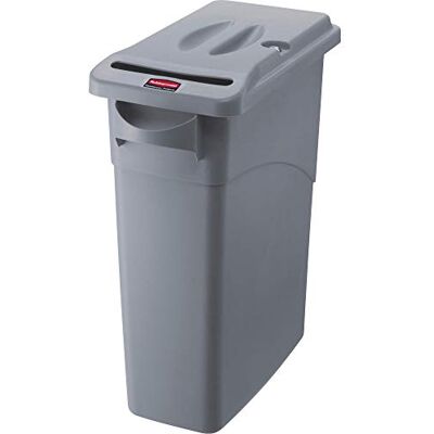 Rubbermaid Commercial Products Rubbermaid Commercial Bote de basura con tapa, 16 galones, color gris Rubbermaid Commercial Products Rubbermaid Commercial Bote de basura con tapa, 16 galones, color gris