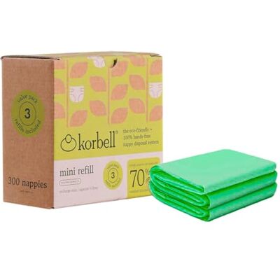 Korbell Recambio ecológico para cubo de pañales Mini 9 L Korbell Recambio ecológico para cubo de pañales Mini 9 L