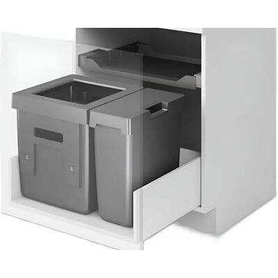 PEKA Oeko Cubo de basura universal para cocina (2 compartimentos, 600 mm, plástico y metal, color antracita, plata, KB 600 mm) PEKA Oeko Cubo de basura universal para cocina (2 compartimentos, 600 mm, plástico y metal, color antracita, plata, KB 600 mm)