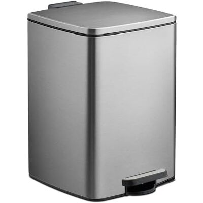 Relaxdays Cubo de Basura Cocina, 20 litros, Papelera Interior Extraíble, con Pedal y Bolsas, Basurero, Hierro, Plateado Relaxdays Cubo de Basura Cocina, 20 litros, Papelera Interior Extraíble, con Pedal y Bolsas, Basurero, Hierro, Plateado