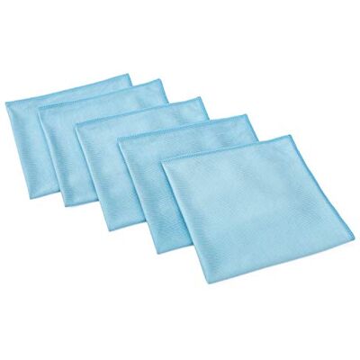 The Rag Company , Paño prémium para Ventanas, Vidrio, Espejo y Cromo, Mezcla de Microfibra Coreana Profesional 70/30, sin Pelusas, sin arañazos, 350 gsm, 40,5 x 40,5 cm, Azul Claro, 5 Unidades The Rag Company , Paño prémium para Ventanas, Vidrio, Espejo y Cromo, Mezcla de Microfibra Coreana Profesional 70/30, sin Pelusas, sin arañazos, 350 gsm, 40,5 x 40,5 cm, Azul Claro, 5 Unidades
