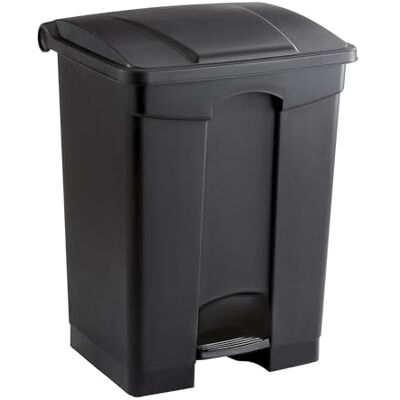 Safco Step-On Cubo de basura de plástico para interiores o hogar y garaje, eliminación manos libres, 17 galones, color negro Safco Step-On Cubo de basura de plástico para interiores o hogar y garaje, eliminación manos libres, 17 galones, color negro
