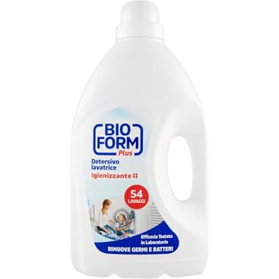 Bioform Plus Detergente líquido higienizante para lavadora, 54 lavados, 3000 ml Bioform Plus Detergente líquido higienizante para lavadora, 54 lavados, 3000 ml