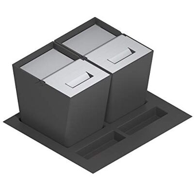 MENAGE CONFORT Cubo de basura inoxidable para cocina - 600mm ancho - reciclaje MENAGE CONFORT Cubo de basura inoxidable para cocina - 600mm ancho - reciclaje