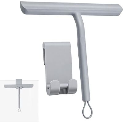 Vinabo Rasqueta Limpiacristales de Silicona para Ducha con Soporte, 21cm, Limpia Mamparas, Espejos y Ventanas sin Dejar Rayas, Diseño Ergonómico Antideslizante, Gris Vinabo Rasqueta Limpiacristales de Silicona para Ducha con Soporte, 21cm, Limpia Mamparas, Espejos y Ventanas sin Dejar Rayas, Diseño Ergonómico Antideslizante, Gris