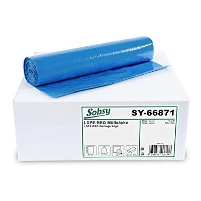 SOBSY Bolsas de basura Ldpe-Reg, tipo 60, azul, enrolladas, 120 l SOBSY Bolsas de basura Ldpe-Reg, tipo 60, azul, enrolladas, 120 l