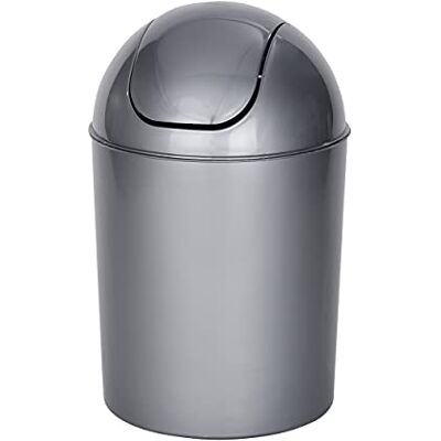 Wenko Cubo con Tapa oscilante Economic Gris 3 l Capacidad: 6 l, Polipropileno, 20 x 30 x 20 cm, Gris Wenko Cubo con Tapa oscilante Economic Gris 3 l Capacidad: 6 l, Polipropileno, 20 x 30 x 20 cm, Gris