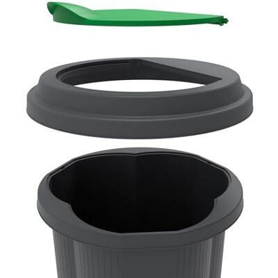 Exacompta Ref. 1 cubo de basura TRI-BIN clasificación especial Gran capacidad 50 litros Dimensiones 43 x 43 x 54 cm Tapa extraíble, antivuelco Color: negro Exacompta Ref. 1 cubo de basura TRI-BIN clasificación especial Gran capacidad 50 litros Dimensiones 43 x 43 x 54 cm Tapa extraíble, antivuelco Color: negro
