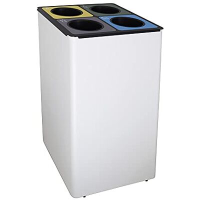 OFITURIA ® Papelera para Reciclaje Selectivo Metálica Capacidad 186 litros Color Plata Contenedor con Cuatro Aros Interiores OFITURIA ® Papelera para Reciclaje Selectivo Metálica Capacidad 186 litros Color Plata Contenedor con Cuatro Aros Interiores