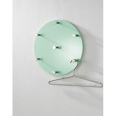 HAKU Riel de ganchos verde menta cromo MDF metal perchero de pared redondo con 7 ganchos Pr 5 cm x Ø 35 cm Estilo: Modern HAKU Riel de ganchos verde menta cromo MDF metal perchero de pared redondo con 7 ganchos Pr 5 cm x Ø 35 cm Estilo: Modern
