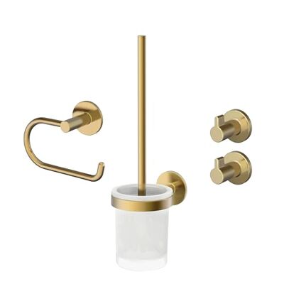 Lenz Juna Juego de Accesorios de baño (4 Piezas, Soporte para Papel higiénico, escobilla y Dos Ganchos para Toallas, para Pegar o perforar, Superficie antihuellas) Lenz Juna Juego de Accesorios de baño (4 Piezas, Soporte para Papel higiénico, escobilla y Dos Ganchos para Toallas, para Pegar o perforar, Superficie antihuellas)