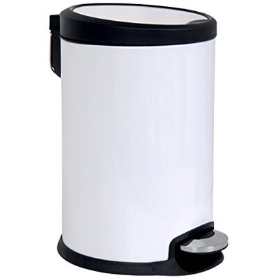 MSV MS618 Cubo de Basura, 20 l, Cierre Lento, Acero Inoxidable, Color Blanco MSV MS618 Cubo de Basura, 20 l, Cierre Lento, Acero Inoxidable, Color Blanco