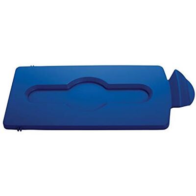 Rubbermaid Commercial Products Slim Jim Recycling Station Blue Closed Lid Rubbermaid Commercial Products Slim Jim Recycling Station Blue Closed Lid