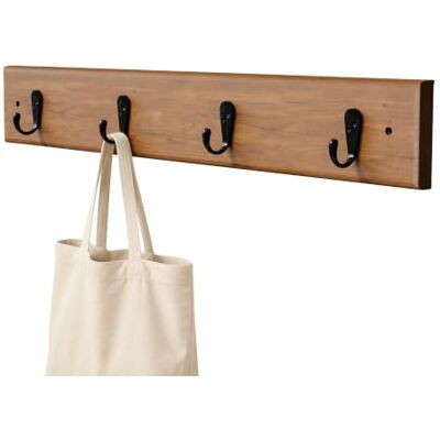 Amig Perchero de pared múltiple 440 x 70 x 53 mm Colgador color Acacia/negro Fabricado en MADERA + ZAMAK. Mod. Amig Perchero de pared múltiple 440 x 70 x 53 mm Colgador color Acacia/negro Fabricado en MADERA + ZAMAK. Mod.