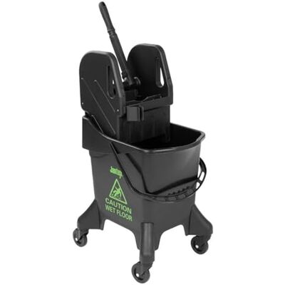 JANTEX Cubo Alto para fregona y escurridor con Estampado Verde, 21 L JANTEX Cubo Alto para fregona y escurridor con Estampado Verde, 21 L