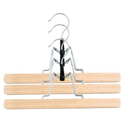 MSV Juego de 12 Perchas para Pantalones o Faldas de Madera 25cm MSV Juego de 12 Perchas para Pantalones o Faldas de Madera 25cm