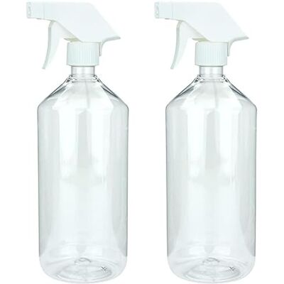 mikken 2 botellas pulverizadoras de plástico PET de 1000 ml para productos de limpieza, plantas, pelo, etc mikken 2 botellas pulverizadoras de plástico PET de 1000 ml para productos de limpieza, plantas, pelo, etc