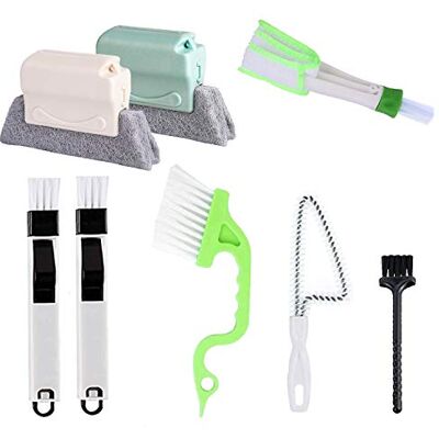 Runloon 8 Pcs Hand-Held Groove Gap Cleaning Tools,Door Window Track Cleaning Tools Groove Corner Crevice Cleaning Brushes for Sliding Door/Tile Lines/Shutter/Car Vents/Air Conditioner/Keyboard Runloon 8 Pcs Hand-Held Groove Gap Cleaning Tools,Door Window Track Cleaning Tools Groove Corner Crevice Cleaning Brushes for Sliding Door/Tile Lines/Shutter/Car Vents/Air Conditioner/Keyboard