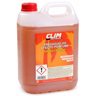 Clim Profesional Fregasuelos Frutas Exóticas 5L pH Neutro Perfumado Perfuma Hasta 8h, Biodegradable, Apto Parquet Mármol y Terrazo, Formato Industrial Clim Profesional Fregasuelos Frutas Exóticas 5L pH Neutro Perfumado Perfuma Hasta 8h, Biodegradable, Apto Parquet Mármol y Terrazo, Formato Industrial