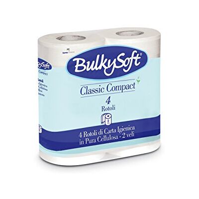 Bulky Soft Bulky BS 66440 Rollo de papel higiénico (2 capas, 4 unidades), color blanco Bulky Soft Bulky BS 66440 Rollo de papel higiénico (2 capas, 4 unidades), color blanco