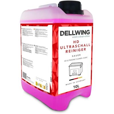 DELLWING HD Limpiador ultrasónico 10 l, concentrado ácido para aluminio y metales no ferrosos, fabricado en Alemania DELLWING HD Limpiador ultrasónico 10 l, concentrado ácido para aluminio y metales no ferrosos, fabricado en Alemania