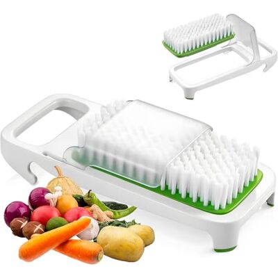 Avilia Cepillo Limpiador de Verduras con cerdas rígidas de Nailon con Funda antisalpicaduras – Herramienta de Cocina Ideal para Limpiar en Profundidad Frutas y Verduras – Mango ergonómico y fácil de Avilia Cepillo Limpiador de Verduras con cerdas rígidas de Nailon con Funda antisalpicaduras – Herramienta de Cocina Ideal para Limpiar en Profundidad Frutas y Verduras – Mango ergonómico y fácil de