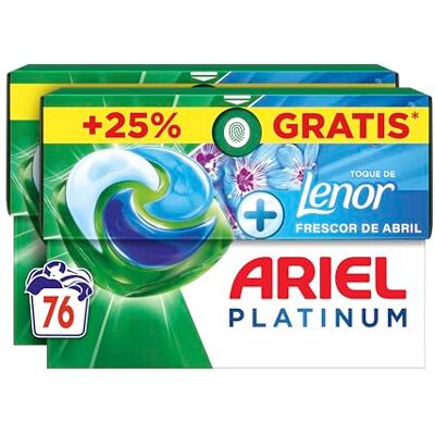 Ariel Detergente Lavadora Liquido 76 Capsulas/Pastillas, Jabon Frescor de Abril, Limpieza Profunda Incluso en Ciclos Mas Frios Ariel Detergente Lavadora Liquido 76 Capsulas/Pastillas, Jabon Frescor de Abril, Limpieza Profunda Incluso en Ciclos Mas Frios