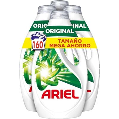 Ariel Detergente Lavadora Liquido 160 Lavados (4x40), Original, Jabon Limpieza Mejorada en Ciclos Mas Frios con la Exclusiva Tecnologia de Limpieza en Frio Ariel Detergente Lavadora Liquido 160 Lavados (4x40), Original, Jabon Limpieza Mejorada en Ciclos Mas Frios con la Exclusiva Tecnologia de Limpieza en Frio