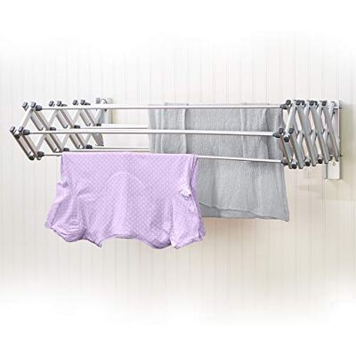 Woolite Ropa Plegable de Aluminio, Ahorro de Espacio, fácil Almacenamiento, retráctil, Plateado, Estante de Secado de Montaje en Pared de 27 Pulgadas de Ancho Woolite Ropa Plegable de Aluminio, Ahorro de Espacio, fácil Almacenamiento, retráctil, Plateado, Estante de Secado de Montaje en Pared de 27 Pulgadas de Ancho