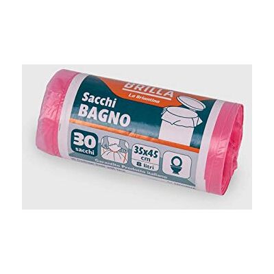 La Briantina Sacos de basura para baño rosa, 35 x 45 cm, 8 litros, 30 bolsas La Briantina Sacos de basura para baño rosa, 35 x 45 cm, 8 litros, 30 bolsas