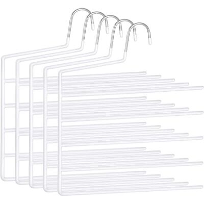 Relaxdays Perchas múltiples para Pantalones, Set de 5, Antideslizantes, Ahorro de Espacio, HxB: 35 x 32 cm, Blancas Relaxdays Perchas múltiples para Pantalones, Set de 5, Antideslizantes, Ahorro de Espacio, HxB: 35 x 32 cm, Blancas