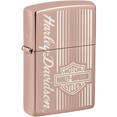 Zippo Sturmfeuerzeug Harley-Davidson, High Polish Rose Gold, Laser Engrave Nachfüllbar Wiederverwendbar Windfestes Design Geschenkbox Made in USA Zippo Sturmfeuerzeug Harley-Davidson, High Polish Rose Gold, Laser Engrave Nachfüllbar Wiederverwendbar Windfestes Design Geschenkbox Made in USA
