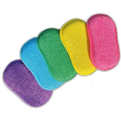 MYBO TV EPONGENIO – Juego de 5 esponjas de Doble Cara Reutilizables – Lavable a máquina – Anti Rayado y Multicapa – Multicolores – 11 cm x 17 cm – Visto en el televisor MYBO TV EPONGENIO – Juego de 5 esponjas de Doble Cara Reutilizables – Lavable a máquina – Anti Rayado y Multicapa – Multicolores – 11 cm x 17 cm – Visto en el televisor