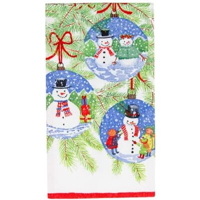Caspari Servilletas de toalla de invitados con adornos de muñeco de nieve, 15 por paquete Caspari Servilletas de toalla de invitados con adornos de muñeco de nieve, 15 por paquete