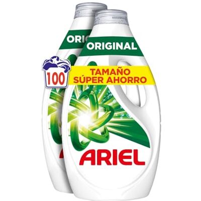Ariel Detergente Lavadora Liquido 100 Lavados, Original, Jabon Limpieza Mejorada en Ciclos Mas Frios con la Exclusiva Tecnologia de limpieza en Frio Ariel Detergente Lavadora Liquido 100 Lavados, Original, Jabon Limpieza Mejorada en Ciclos Mas Frios con la Exclusiva Tecnologia de limpieza en Frio