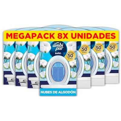 AMBIPUR Ambi Pur Eliminación Y Prevención Continua De Malos Olores En El Cuarto De Baño Nubes De Algodón 2 AMBIPUR Ambi Pur Eliminación Y Prevención Continua De Malos Olores En El Cuarto De Baño Nubes De Algodón 2