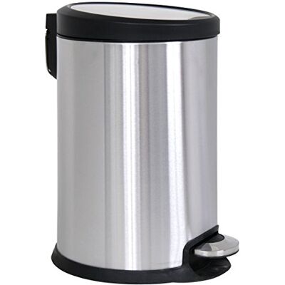 MSV MS614 Cubo de Basura de Acero Inoxidable, 12 l, Cierre Lento MSV MS614 Cubo de Basura de Acero Inoxidable, 12 l, Cierre Lento