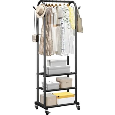 VEVOR Perchero Burro para Ropa con 3 Estantes y Ganchos Laterales, Barra para Colgar, Burro de Ropa con Ruedas, Carga de 45 kg de Acero al Carbono, para Dormitorio, Lavandería, Sala de Estar VEVOR Perchero Burro para Ropa con 3 Estantes y Ganchos Laterales, Barra para Colgar, Burro de Ropa con Ruedas, Carga de 45 kg de Acero al Carbono, para Dormitorio, Lavandería, Sala de Estar