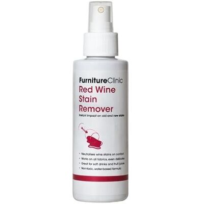 Furniture Clinic Quitamanchas de vino tinto 125 ml – Elimina fácilmente las manchas de vino tinto de alfombras, prendas y tapizados Furniture Clinic Quitamanchas de vino tinto 125 ml – Elimina fácilmente las manchas de vino tinto de alfombras, prendas y tapizados