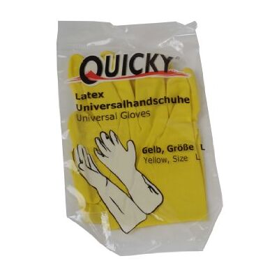 Quicky Guantes de látex Universal color amarillo algodón luz dentro acudieron 144er Pack (144 x 1 pieza) Quicky Guantes de látex Universal color amarillo algodón luz dentro acudieron 144er Pack (144 x 1 pieza)