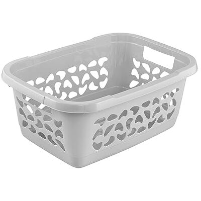 keeeper Cesto de la colada, Patrón de orificios decorativos, 32 L, Jost, Gris Nordic keeeper Cesto de la colada, Patrón de orificios decorativos, 32 L, Jost, Gris Nordic